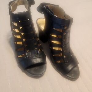 Naturalizer Black Caged Heels